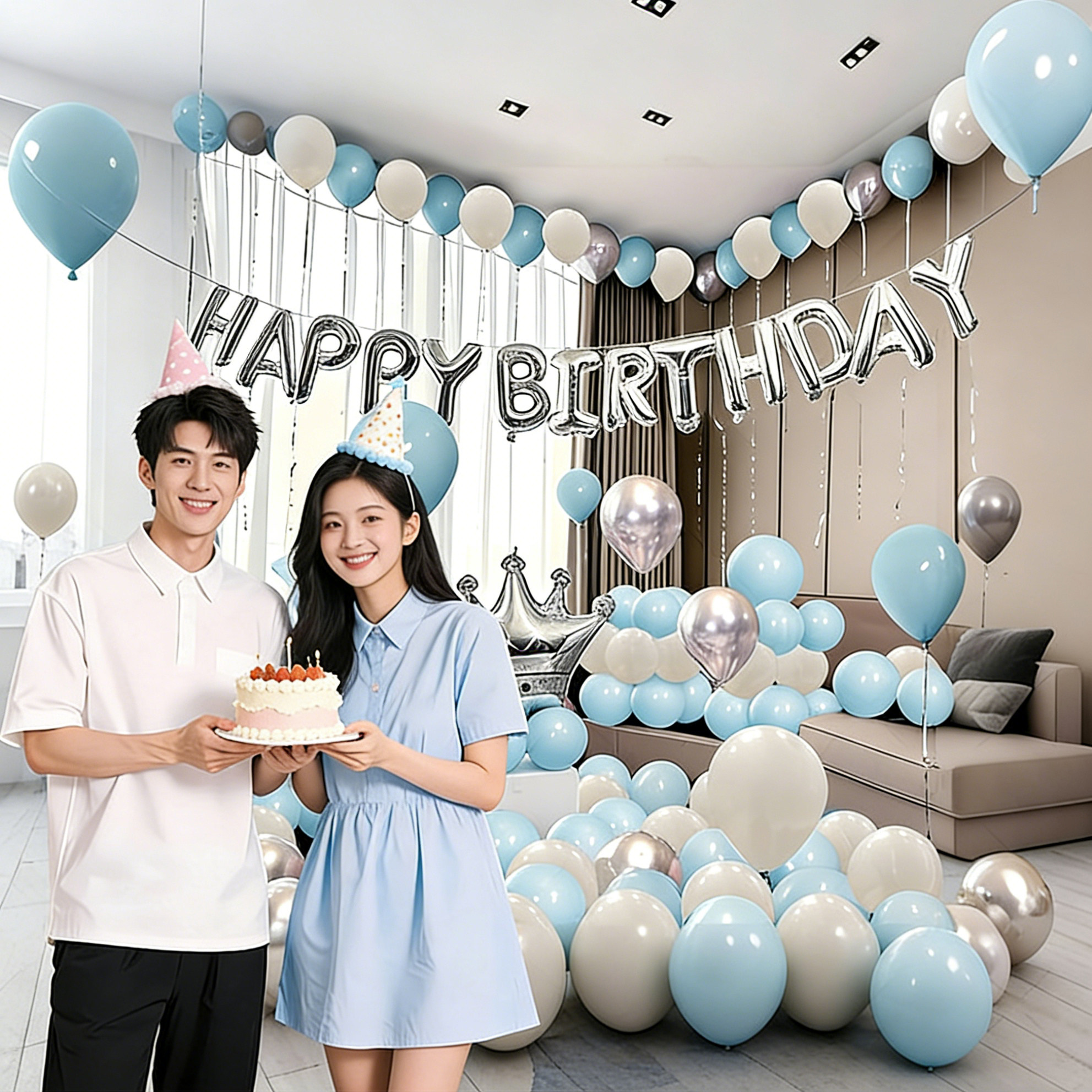 生日派对装扮布置套餐气球拉花字母装饰生日布置用品套装