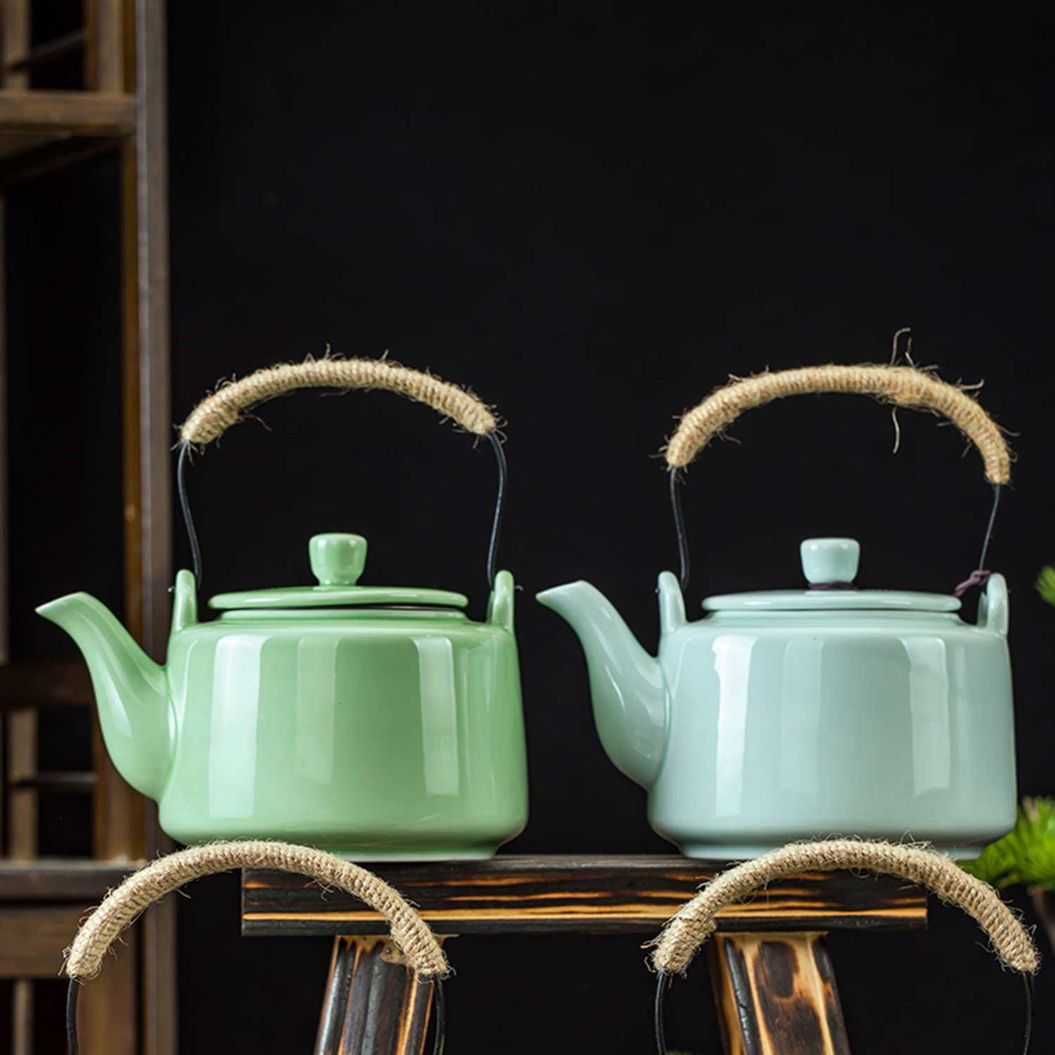 青瓷提梁壶中式功夫茶具单壶