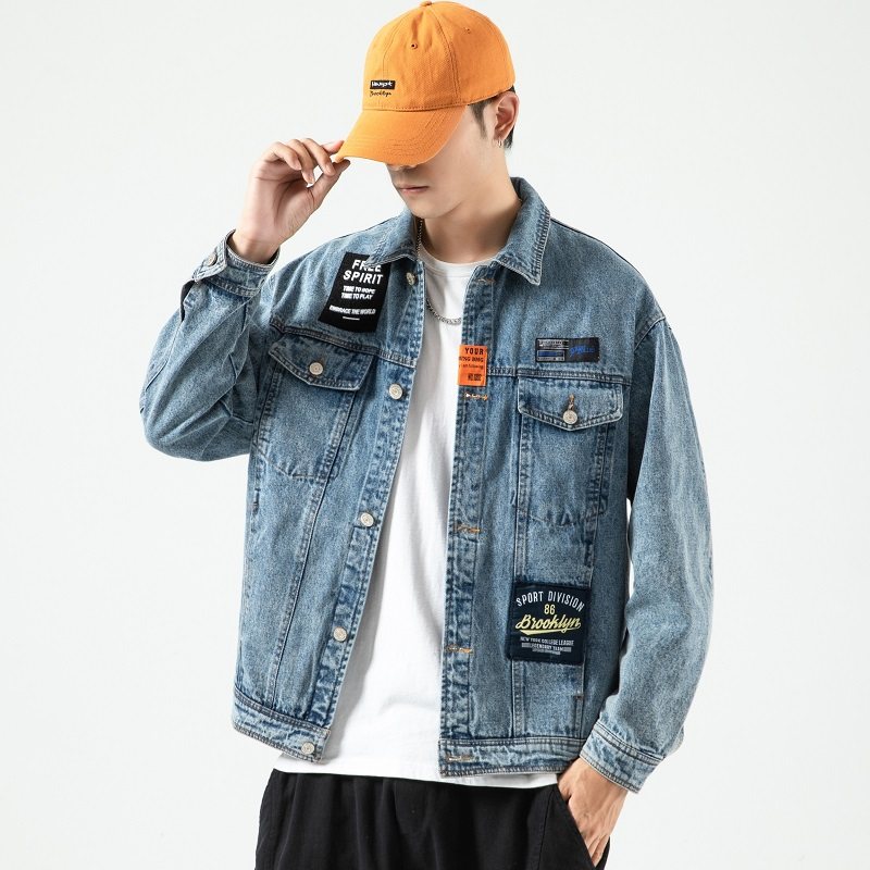 秋季新款牛仔外套男宽松大码夹克潮流欧美街头痞帅牛仔衣潮牌上衣,男装,夹克,淘宝优惠券,粉丝福利购,淘宝优惠卷