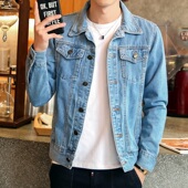 情侣夹克学生青年大码 修身 牛仔衣服潮牌上衣 牛仔外套男韩版 春秋季