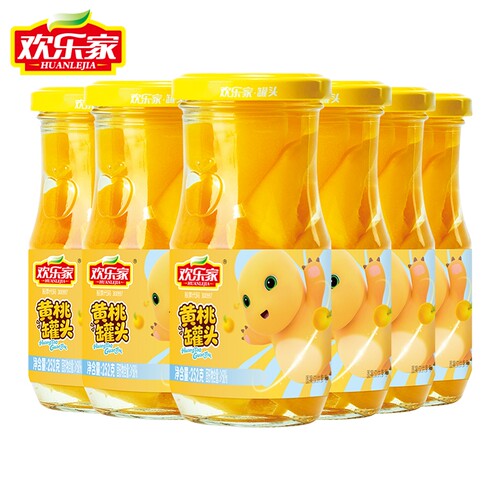 欢乐家黄桃橘子罐头252g*6瓶
