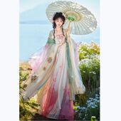 唐制齐胸襦裙绣花大袖 新品 衫 春夏款 花朝记原创汉服女 套装 春晓