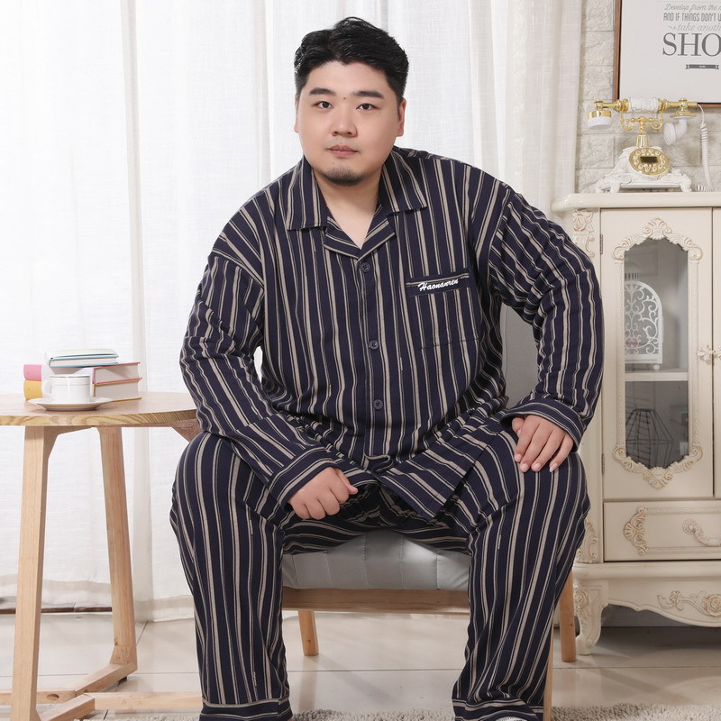 加肥加大200斤300男纯棉睡衣春秋