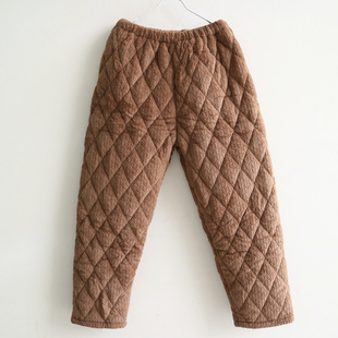 5XL加肥加大码 冬季 三层加厚夹棉加绒珊瑚绒保暖睡裤 男士 200斤 棉裤