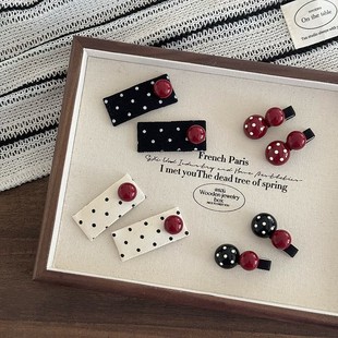 韩儿童波点球球掰掰夹小女孩甜美圆豆刘海夹BB夹学生侧边碎发夹子