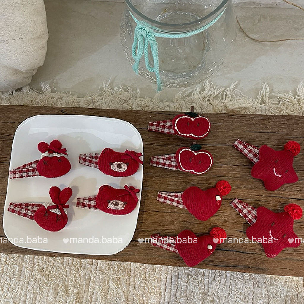 儿童新年红色可爱星星发夹女童可爱小兔胖熊发圈小女孩苹果刘海夹,童装/婴儿装/亲子装,发饰,淘宝优惠券,粉丝福利购,淘宝优惠卷