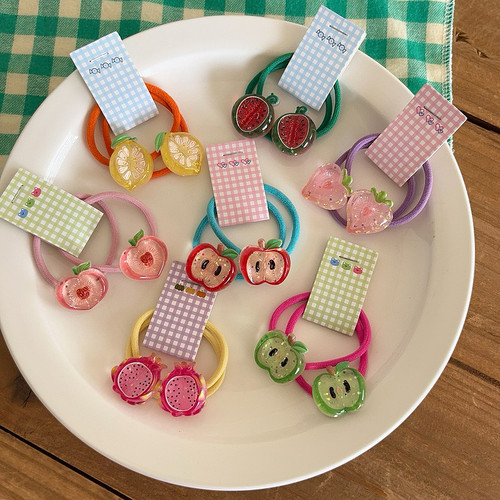 儿童可爱水果发圈女孩西瓜草莓头绳发饰女童清新闪闪扎头发小皮筋
