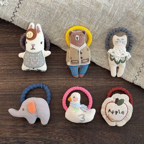 学生可爱动物兔熊发圈儿童发绳女孩头绳皮筋女童苹果发扎少女头饰