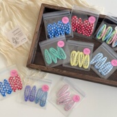 亮色可爱格子波点基础滴胶BB夹儿童碎发夹少女心水滴刘海夹侧边夹