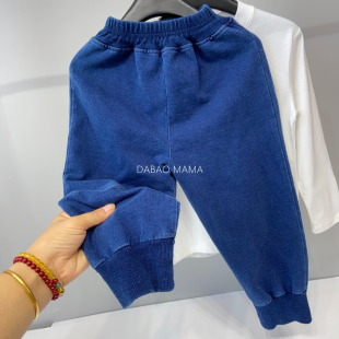 针织纯棉软休闲宽松小脚裤 牛仔裤 男童中大童 舒服 像运动裤