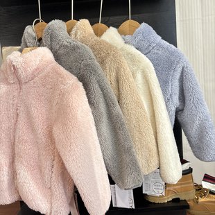 大宝麻麻 亲子毛绒外套轻便冬季夹克厚外套女童女童宝宝