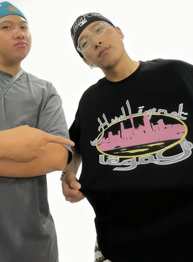 “hood”小领口重磅纯棉T恤legoG巡演周边T恤男女高级感小众T恤