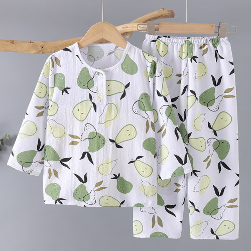 夏季儿童睡衣套装云朵棉薄款男女童宝宝家居服中大童空调服两件套