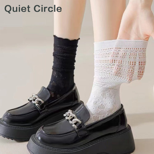 夏薄款女蕾丝芭蕾风中筒袜