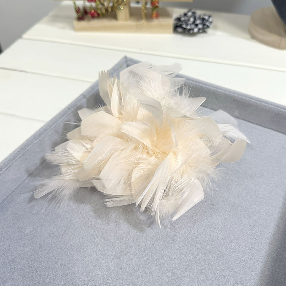 欧美复古大号羽毛胸花别针天然礼服帽子装饰胸针