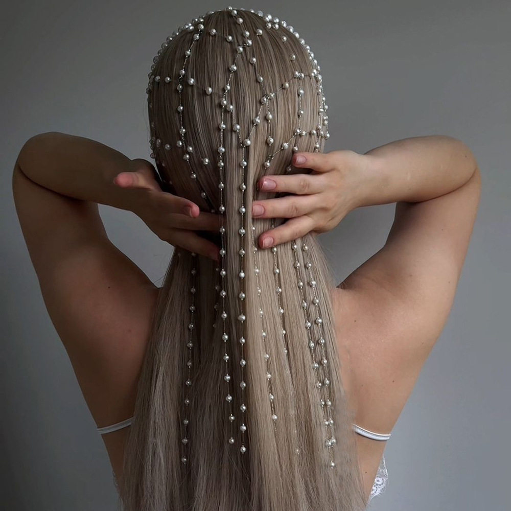 巴洛克珍珠流苏发箍法式公主优雅新娘婚礼头饰