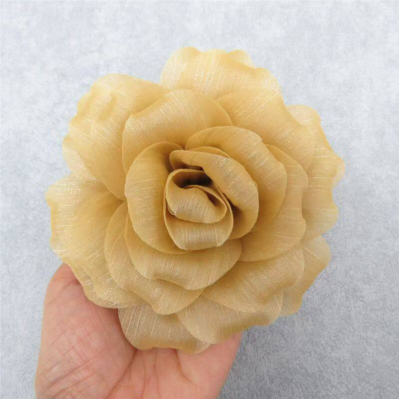 新款衣服配饰彩色褶皱大花朵装饰设计胸花礼服手工布艺