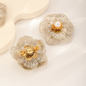 胸针铜丝勾线新中式 胸针小众手工编织胸针