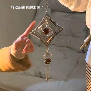 曼陀罗风铃3d菱形可折叠旋转北欧花园挂饰件禅意网红入户风铃
