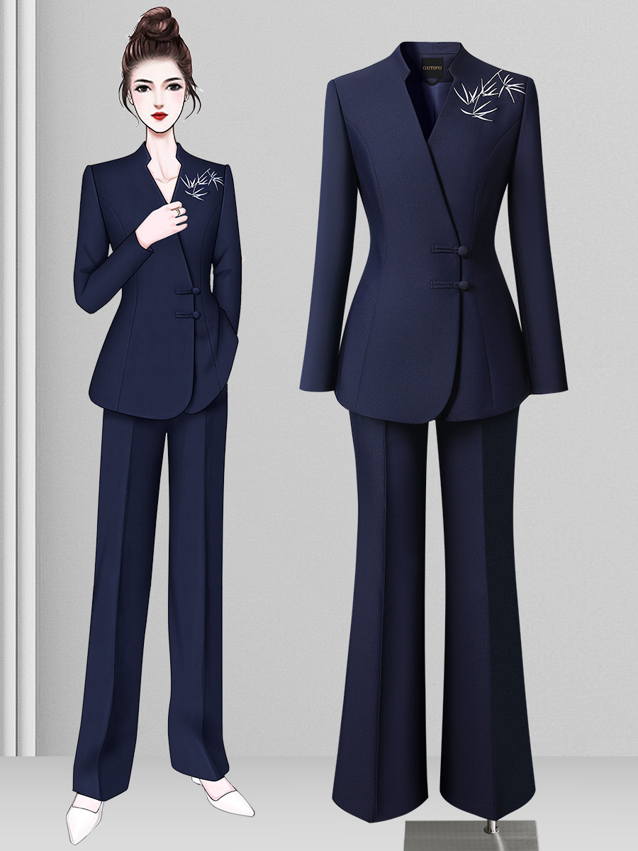 新中式职业西装套装女气质春新款售楼部客服礼仪接待连衣裙工作服,女装/女士精品,职业女裙套装,淘宝优惠券,粉丝福利购,淘宝优惠卷