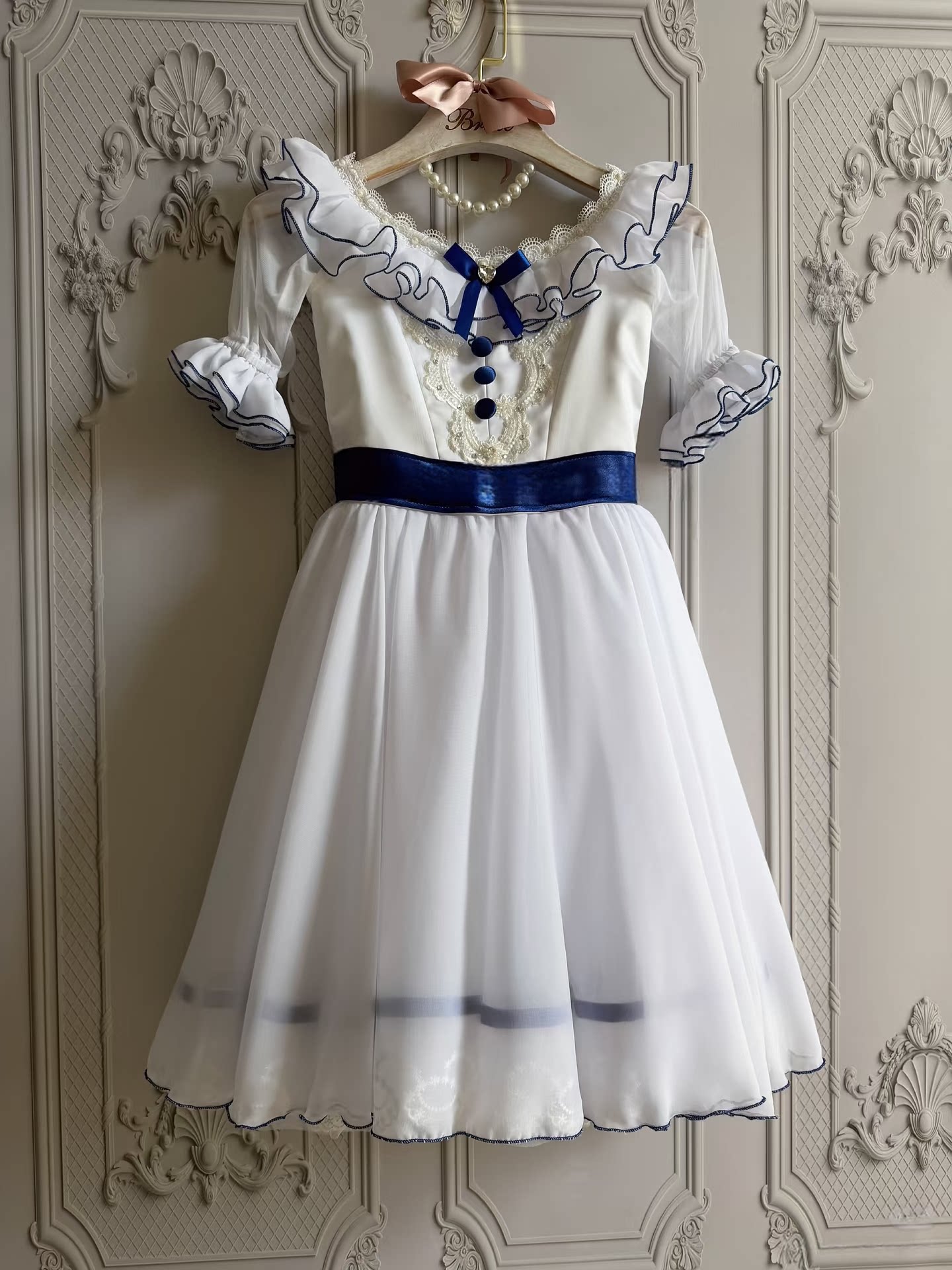 高端定制【毕业舞会】芭蕾裙表演服儿童专业舞蹈服白色比赛蓬蓬裙