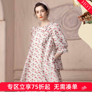 3063G 收腰显瘦气质裙CFD1C322 法式 田园风碎花连衣裙女中长款