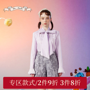 CFD3A203 高级感大蝴蝶结绑带衬衫 2005T 新款 CHARFEN朝峰秋季