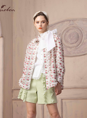 CHARFEN朝峰时尚拉链长袖气质百搭防晒短外套女CFD1C322-3062A