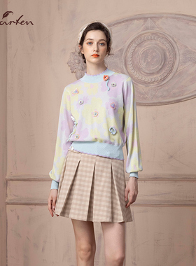 CHARFEN朝峰秋冬半高领套头长袖针织衫上衣女CFD1B321-3083C