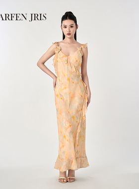 CHARFEN2025夏季新款法式复古小飞袖连衣裙女FJF2D692-6526G