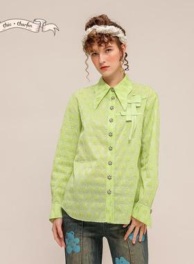 CHARFEN朝峰冬季新款简约清新设计感个性工装衬衫CFD5D573-5091T