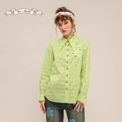 CHARFEN棉布刺绣特价长袖衬衫
