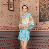 设计上衣女CFD1A101 CHARFEN朝峰春夏新款 泡泡袖 1017T