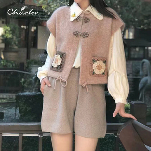 CHARFEN朝峰秋冬季 363D 休闲宽松简约短裤 CFC5F352