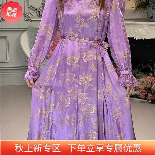 复古轻奢原创设计显瘦连衣裙女