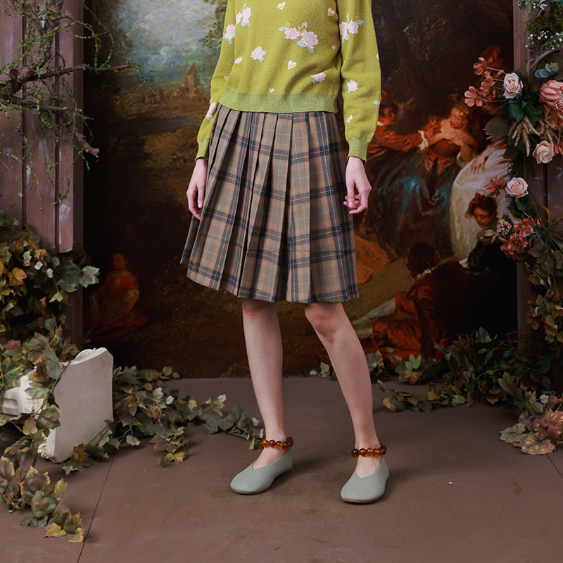 个性时尚学院风a字裙短裙女