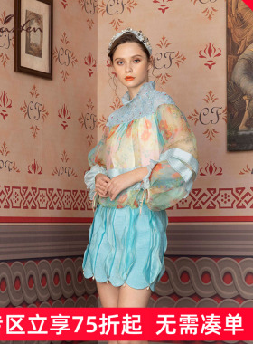 CHARFEN朝峰春夏新款泡泡袖设计上衣女CFD1A101-1017T