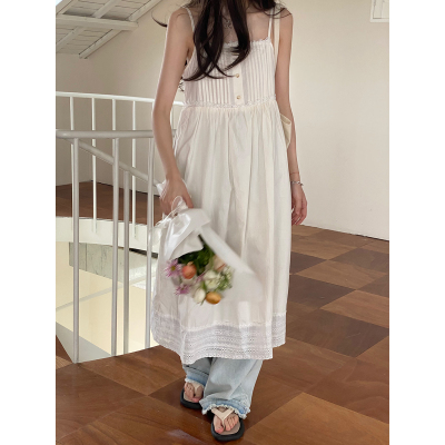 LYHOOC李鱼鱼白色吊带连衣裙女