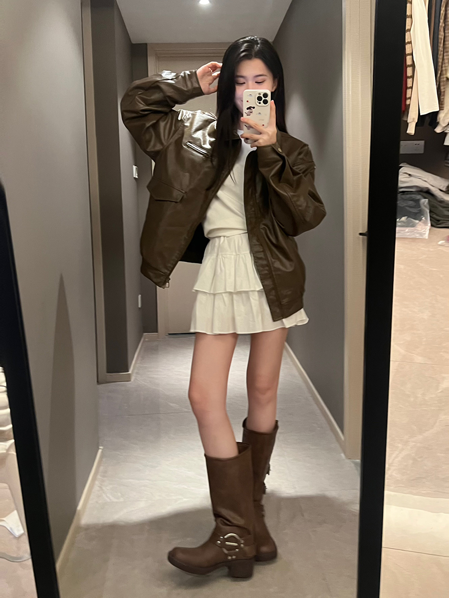 李鱼宽松韩版中长款设计感外套