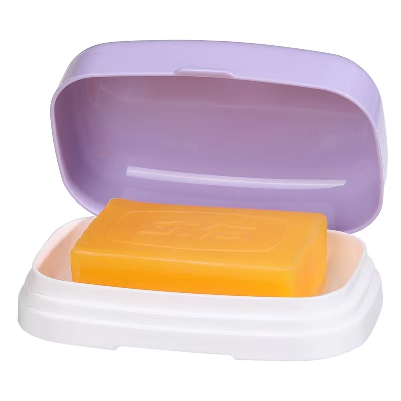 包邮 美丽雅翻盖皂盒卫生间浴室双层沥水香皂盒肥皂盒收纳盒1个