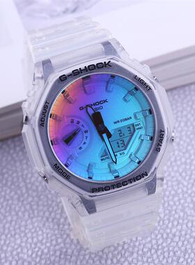 卡西欧GA2100 GSHOCK八角黑武士农家橡树学生手表 GA2110 GA-2100