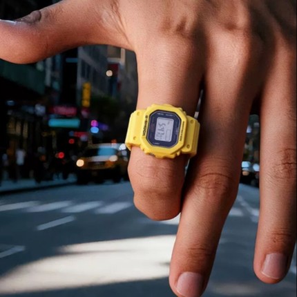 卡西欧NANO限定 GSHOCK周年限量宽彩色小方块戒指手表男 DWN-5600