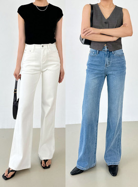 时髦感！法式微喇叭牛仔裤女加绒2025秋冬高腰弹力微喇叭裤长裤女