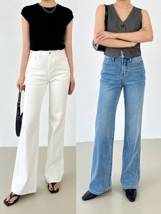 时髦感！法式微喇叭牛仔裤女加绒2025秋冬高腰弹力微喇叭裤长裤女