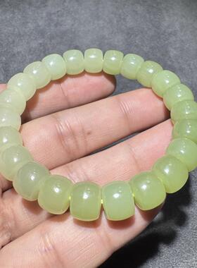 高品质方言新疆和田玉老坑且末黄口温润细腻10mm直切手串手链S6
