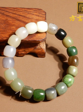 碧玉糖玉黄口多彩多宝老型珠手串