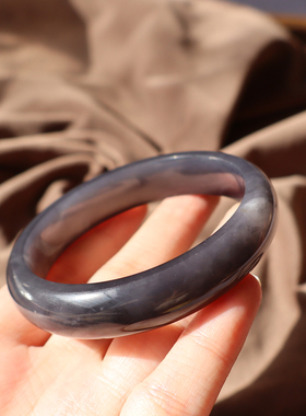 青海料油润帝王紫卡53mm正装手镯