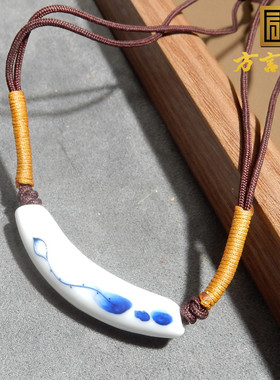 青花手绘手工复古民族挂件吊坠