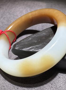 收藏级方言和田玉老熟新疆且末料高品质红糖羊脂白玉58mm手镯S