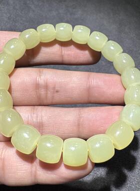 高品质方言新疆和田玉老熟且末黄口温润细腻无结构10mm直切手串S6